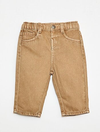 Calças em sarja paperbag tamanho 3/4