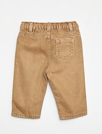 Calças em sarja paperbag tamanho 3/4