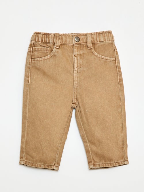 Calças em sarja paperbag tamanho 3/4 - Kiabi