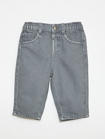 Calças em sarja paperbag tamanho 3/4