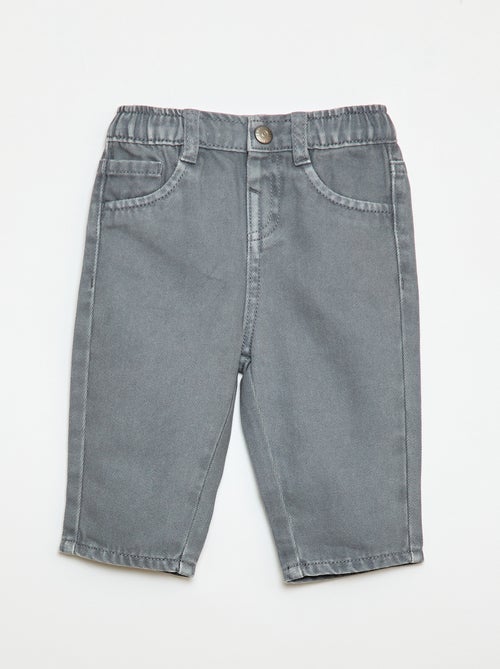 Calças em sarja paperbag tamanho 3/4 - Kiabi