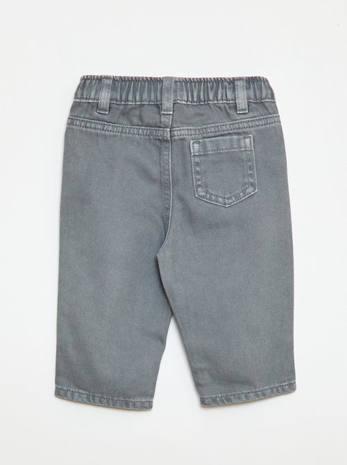 Calças em sarja paperbag tamanho 3/4 - Kiabi