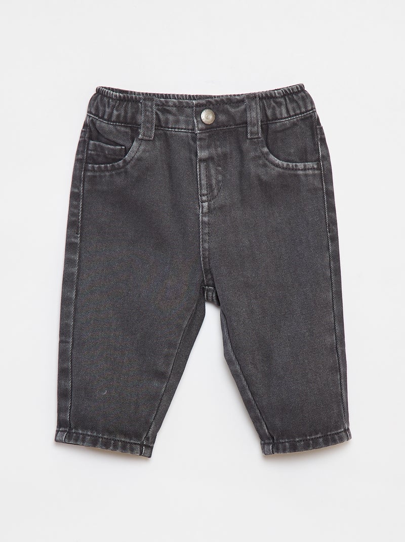 Calças em sarja paperbag tamanho 3/4 Preto - Kiabi