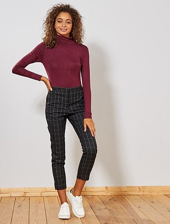 Mulher do 34 até 48 - Calças escocesas slim fit - Kiabi