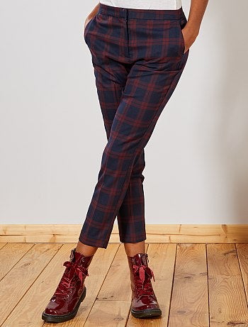 Mulher do 34 até 48 - Calças escocesas slim fit - Kiabi