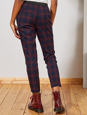 Mulher do 34 até 48 - Calças escocesas slim fit - Kiabi
