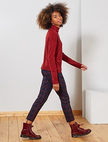 Mulher do 34 até 48 - Calças escocesas slim fit - Kiabi