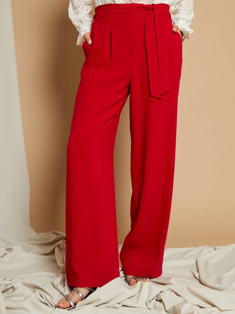 Calças estilo fato VERMELHO - Kiabi