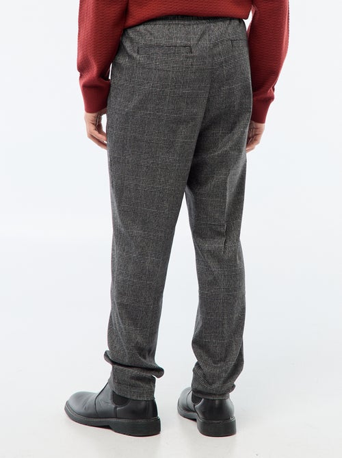 Calças estilo "jogger" aos quadrados - Kiabi