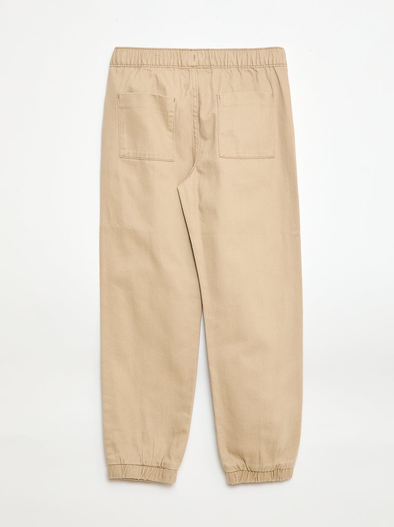 Calças estilo jogger Bege - Kiabi