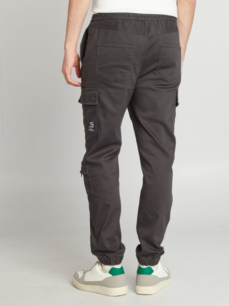 Calças estilo 'jogger' com vários bolsos PRETO - Kiabi