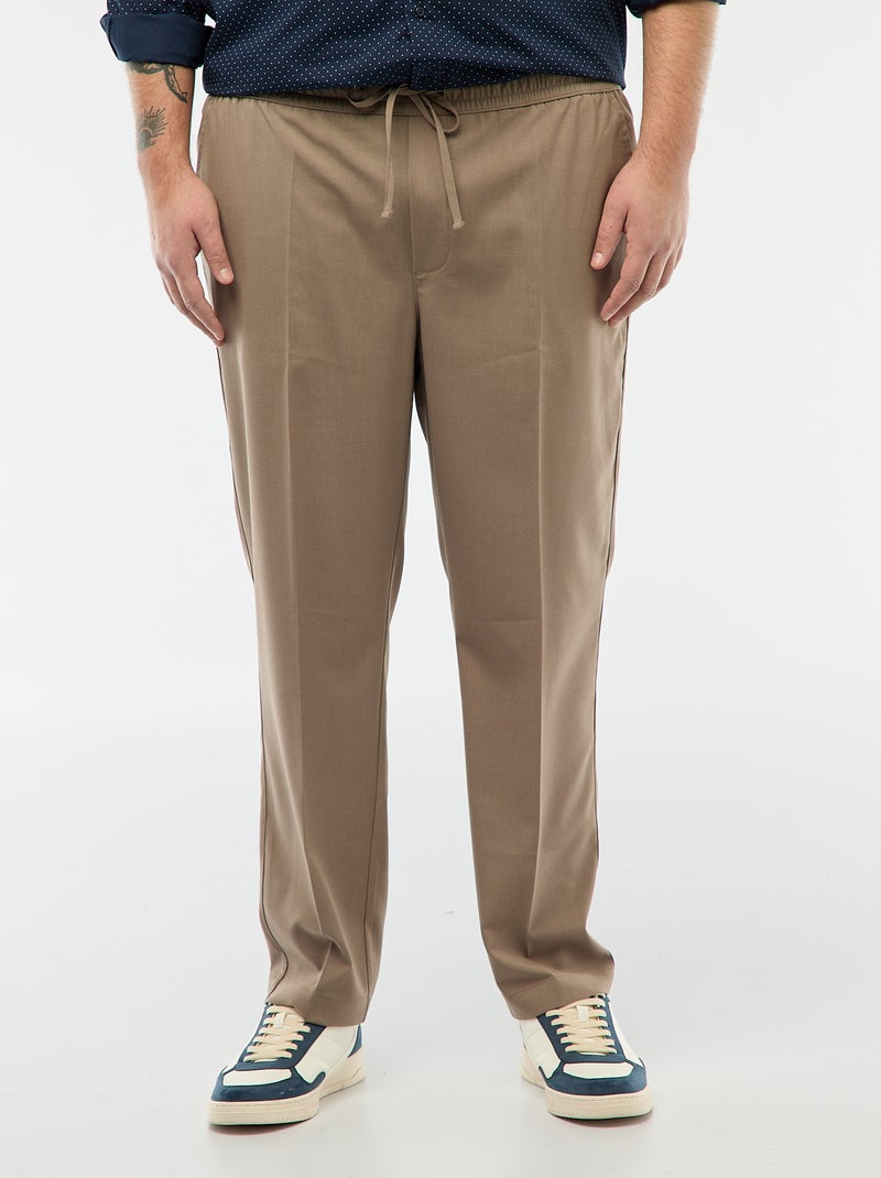 Calças estilo "jogger" lisas Bege - Kiabi