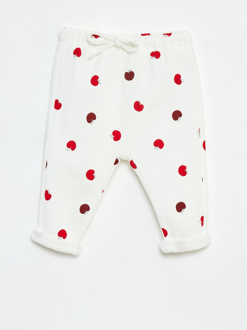Calças estilo saruel estampadas Branco - Kiabi
