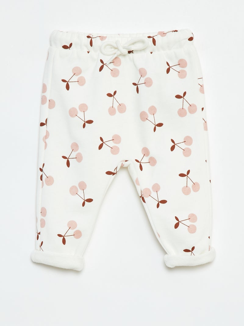 Calças estilo saruel estampadas Branco - Kiabi