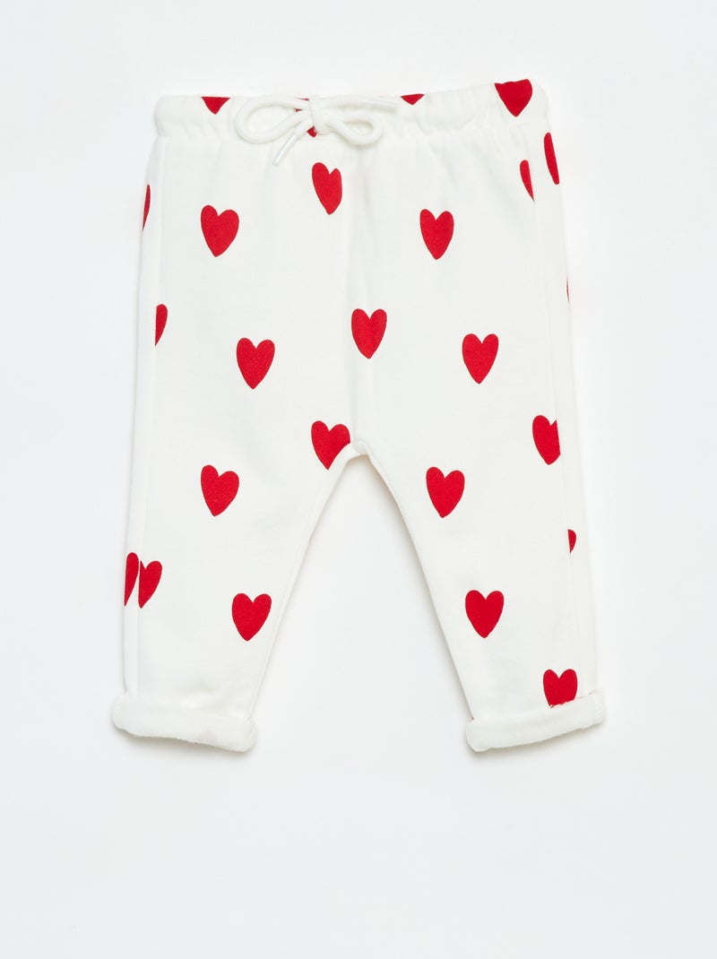 Calças estilo saruel estampadas Branco - Kiabi