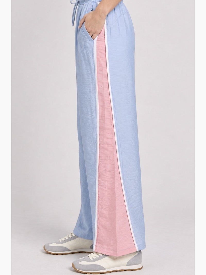 Calças femininas de corte reto istanbul Azul Rosa - Kiabi