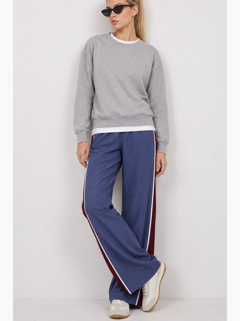 Calças femininas de corte reto istanbul Azul Vermelho Branco - Kiabi