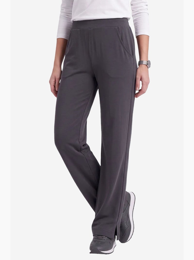 Calças femininas sem fecho tommy Cinza-preto - Kiabi