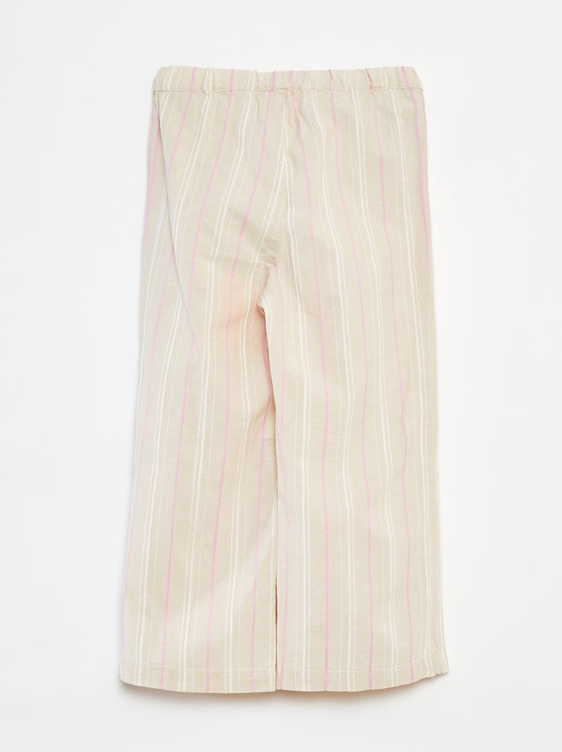 Calças flare de algodão 'Name it' BEGE - Kiabi