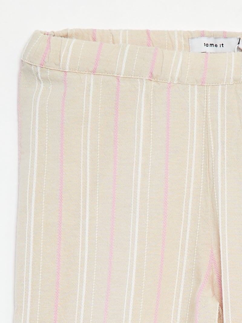 Calças flare de algodão 'Name it' BEGE - Kiabi