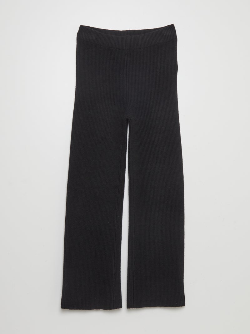 Calças flare de malha Preto - Kiabi