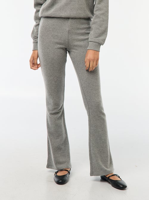 Calças flare em algodão stretch em malha macia - Kiabi