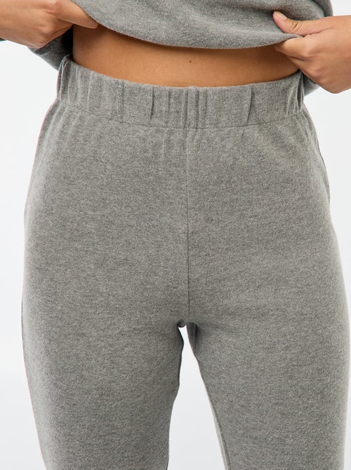 Calças flare em algodão stretch em malha macia - Kiabi