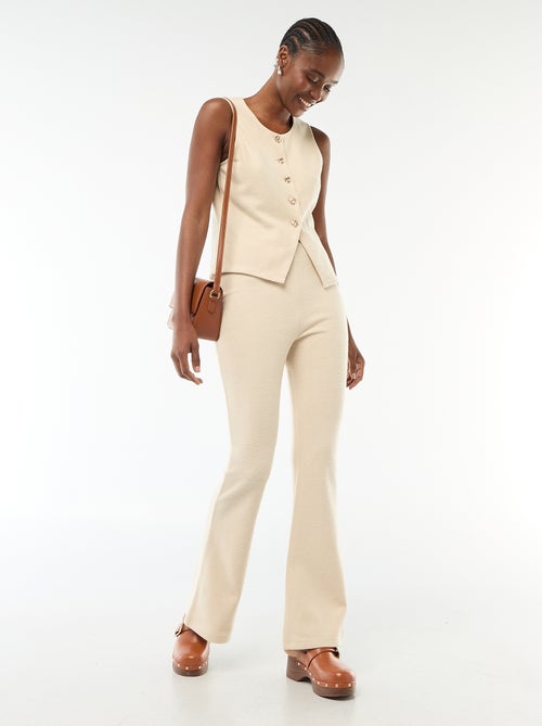 Calças flare em malha macia - Kiabi