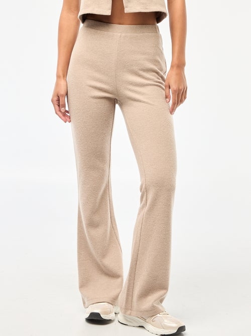 Calças flare em malha macia - Kiabi