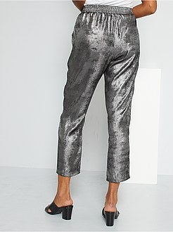 Calças fluidas acetinadas - Kiabi
