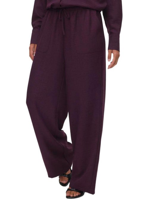 Calças Fluidas Ameixa Vero Moda Melaney para Mulher - Kiabi Calças Fluidas Ameixa Vero Moda Melaney para Mulher - Kiabi