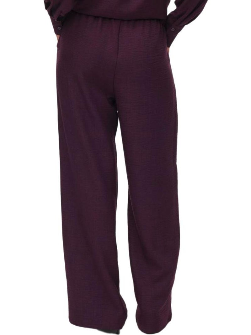 Calças Fluidas Ameixa Vero Moda Melaney para Mulher Roxo ameixa - Kiabi
