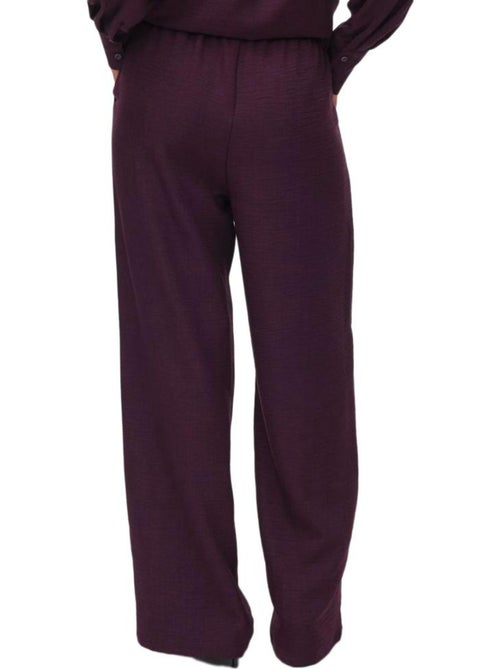 Calças Fluidas Ameixa Vero Moda Melaney para Mulher - Kiabi Calças Fluidas Ameixa Vero Moda Melaney para Mulher - Kiabi