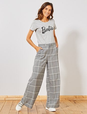 Mulher do 34 até 48 - Calças fluidas aos quadrados - Kiabi