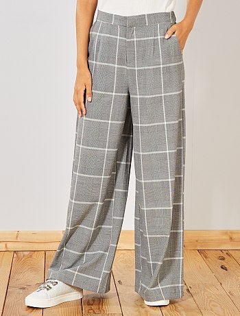 Mulher do 34 até 48 - Calças fluidas aos quadrados - Kiabi