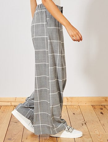 Mulher do 34 até 48 - Calças fluidas aos quadrados - Kiabi