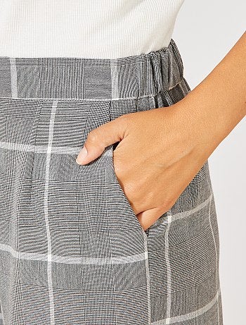 Mulher do 34 até 48 - Calças fluidas aos quadrados - Kiabi