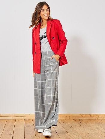 Mulher do 34 até 48 - Calças fluidas aos quadrados - Kiabi