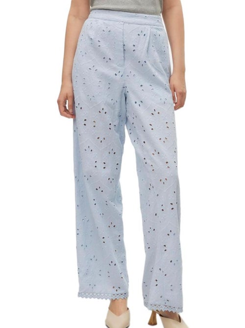 Calças Fluidas Azuis de Mulher Vero Moda Wide - Kiabi