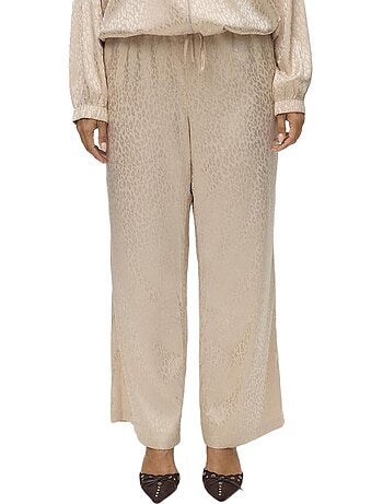 Calças Fluidas Bege para Mulher Vero Moda Alida