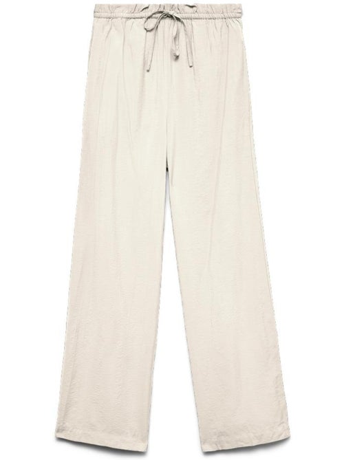Calças Fluidas Bege para Mulher Vero Moda Awbertha - Kiabi Calças Fluidas Bege para Mulher Vero Moda Awbertha - Kiabi