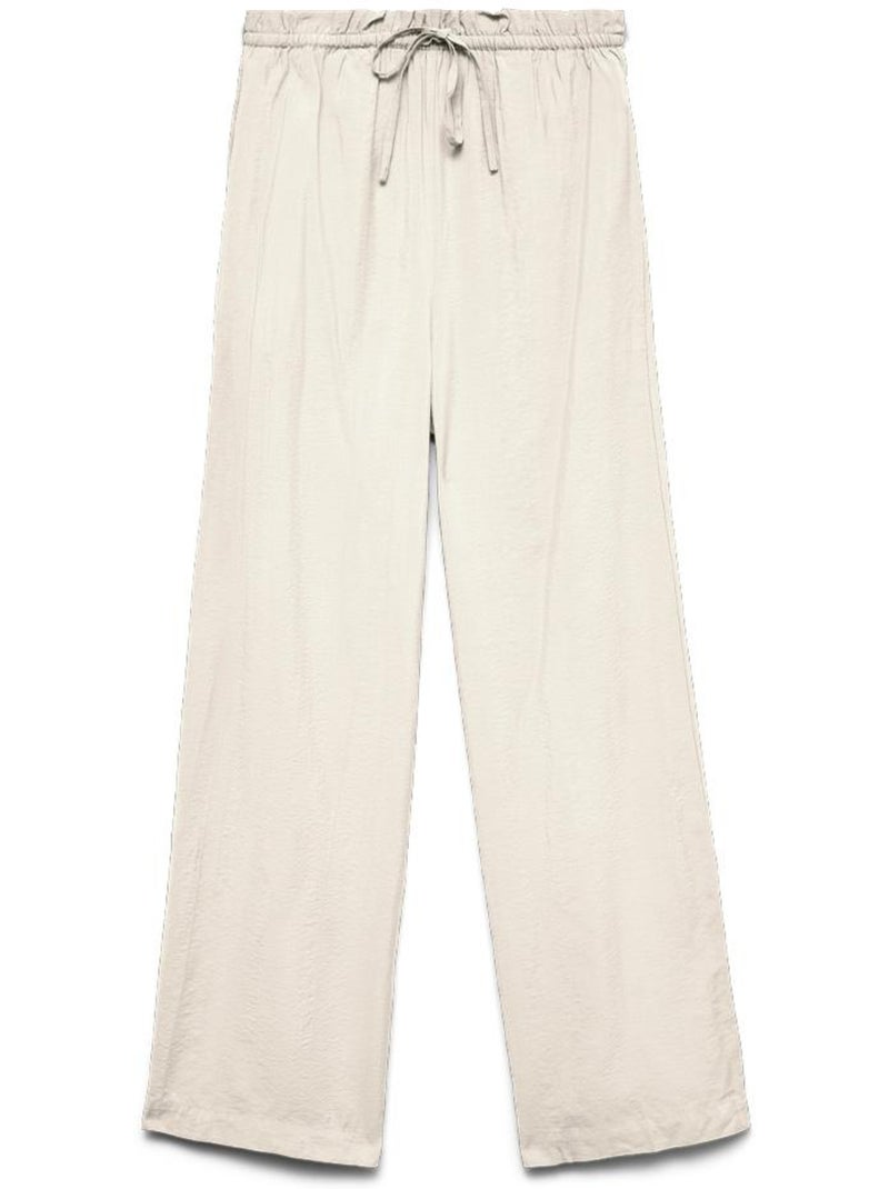 Calças Fluidas Bege para Mulher Vero Moda Awbertha Bege - Kiabi