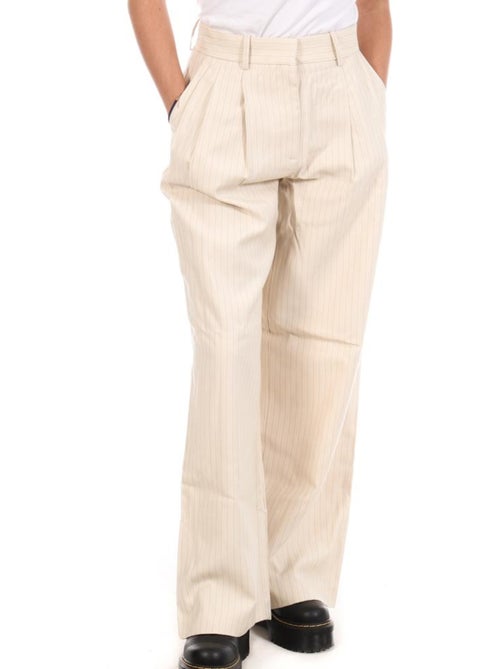 Calças Fluidas Bege para Mulher Vero Moda Kendal - Kiabi Calças Fluidas Bege para Mulher Vero Moda Kendal - Kiabi
