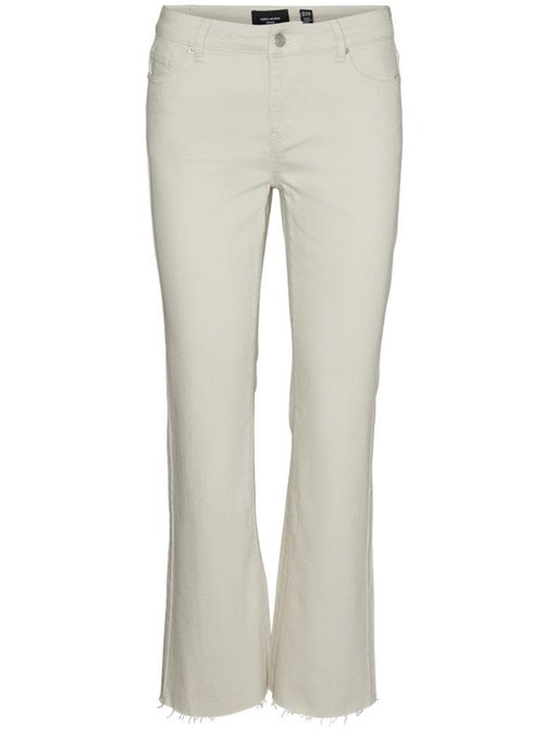 Calças Fluidas Bege Sheila Vero Moda para Mulher - Kiabi Calças Fluidas Bege Sheila Vero Moda para Mulher - Kiabi