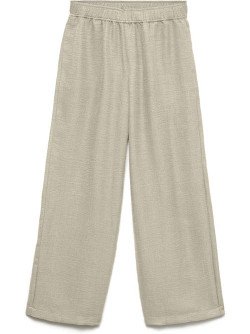 Calças Fluidas Bege Vero Moda Melaney para Mulher - Kiabi Calças Fluidas Bege Vero Moda Melaney para Mulher - Kiabi