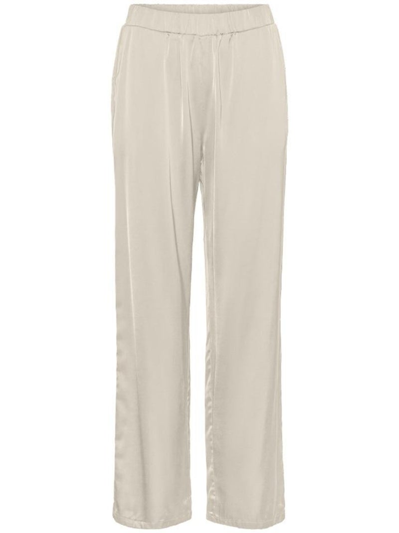 Calças Fluidas Bege Vero Moda para Mulher Bege - Kiabi