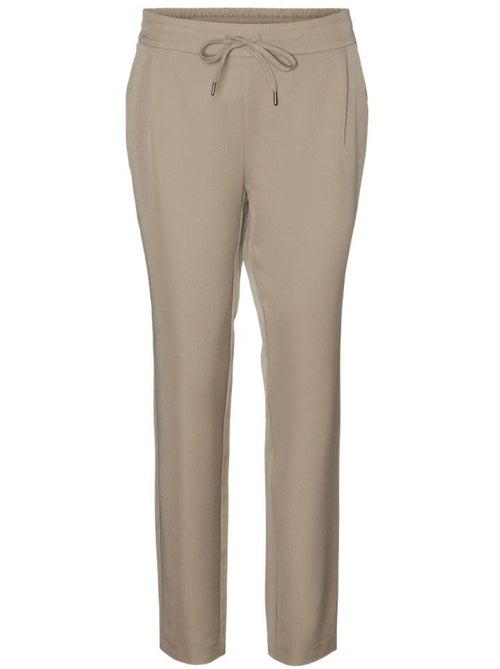Calças Fluidas Bege Vero Moda Raya para Mulher - Kiabi Calças Fluidas Bege Vero Moda Raya para Mulher - Kiabi