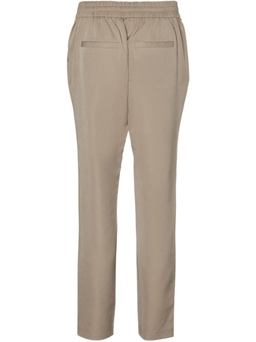 Calças Fluidas Bege Vero Moda Raya para Mulher - Kiabi Calças Fluidas Bege Vero Moda Raya para Mulher - Kiabi