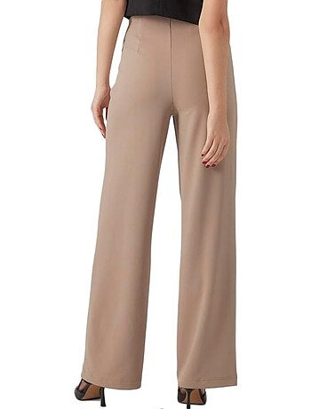 Calças Fluidas Bege VERO MODA Wide para Mulher
