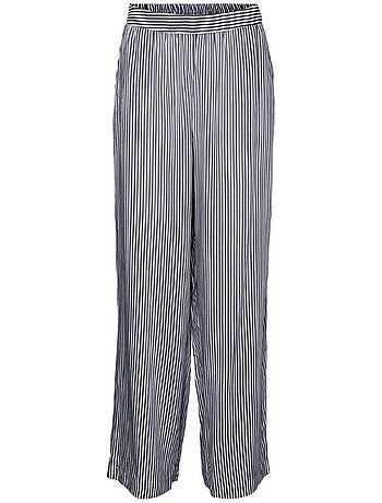 Calças Fluidas Brancas com Riscas Vero Moda Bumpy para Mulher